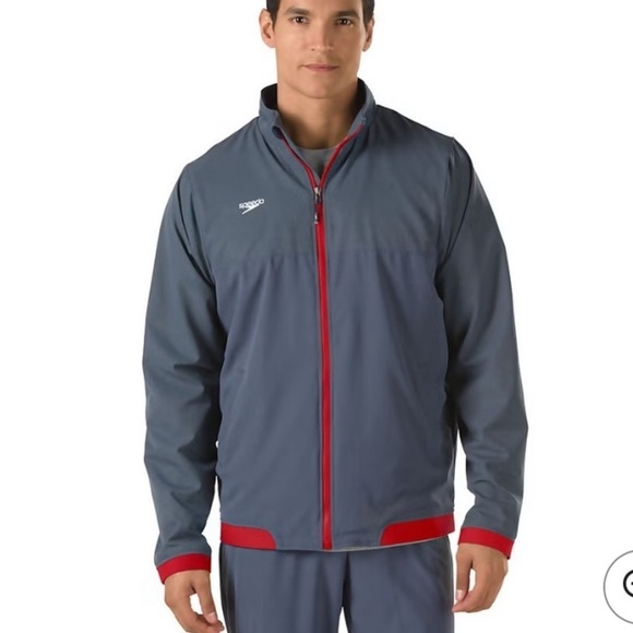 Speedo Male Tech Warm Up Jacket windbreaker men XXL/TTG gray outdoor hiking cozy - Picture 1 of 11